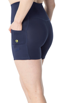 women’s athletic shorts in navy for golf