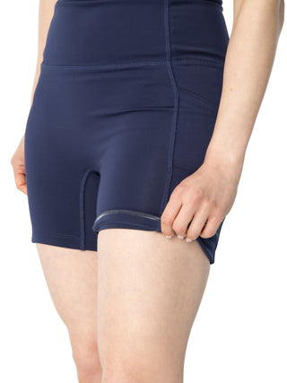 women’s athletic shorts in navy for golf