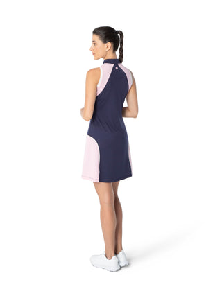 women’s athletic dress in navy for golf