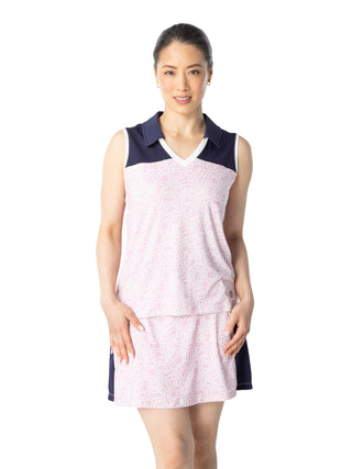women's sleeveless top in bunker print for golf