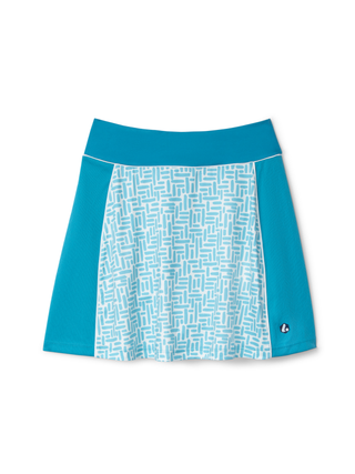women's skort in blue brushstroke for golf