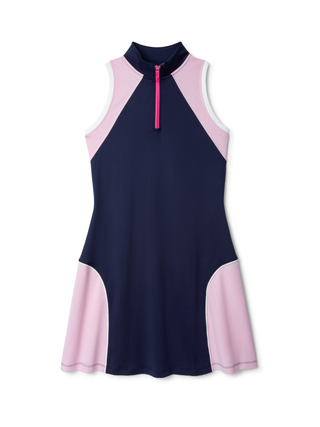 women’s athletic dress in navy for golf