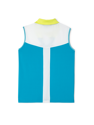 women’s sleeveless top in blue for golf