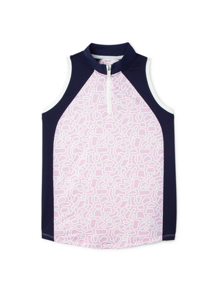 women's sleeveless top in bunker print for golf