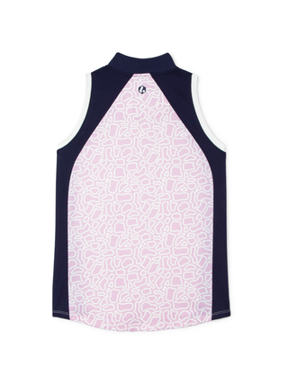 women's sleeveless top in bunker print for golf