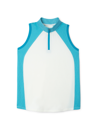 women's sleeveless top in white for golf